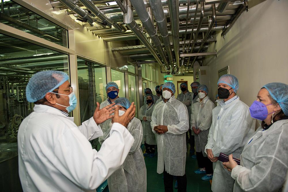 Plant Manager Koushik Choudhury provided a tour of the facility to the delegation.