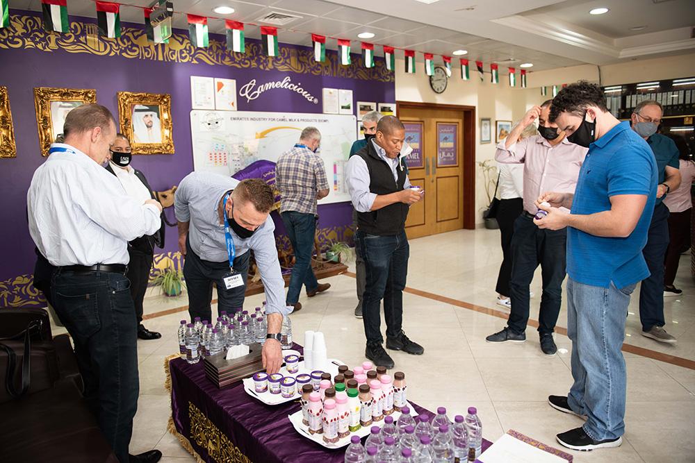 Administrator Daniel Whitley and delegation members sampled Camelious products after the facility tour.