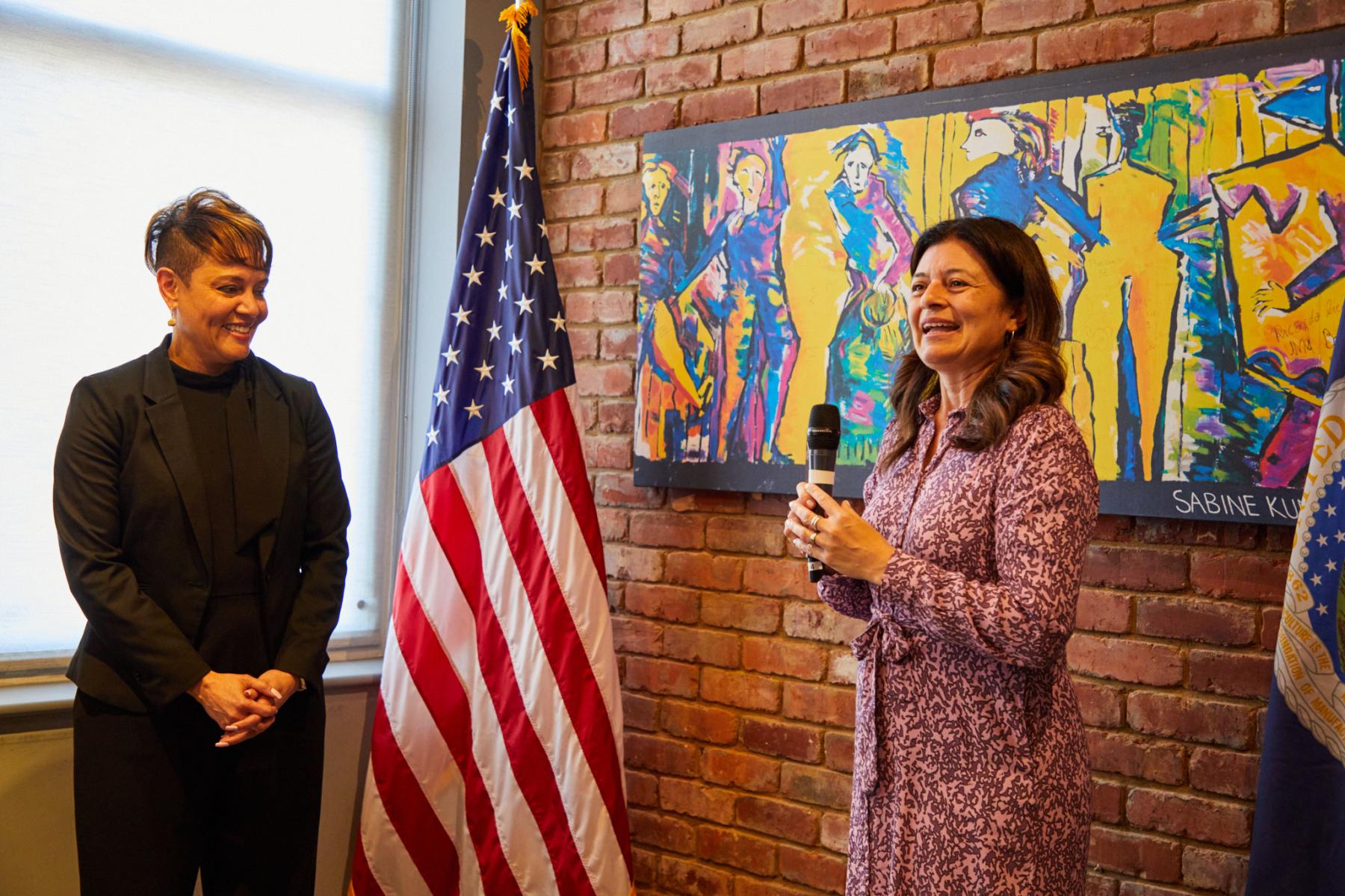 USDA officials with U.S. flag