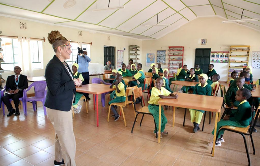 Deputy Secretary Dr. Jewel Bronaugh addressed a class of about 25 students on the importance of nutrition as part of a good education and that USDA will continue to be a partner to Kenya.