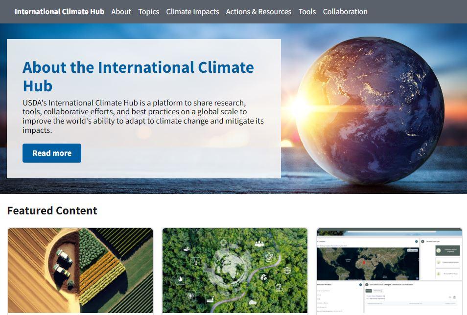 The International Climate Hub is USDA’s newest online platform.