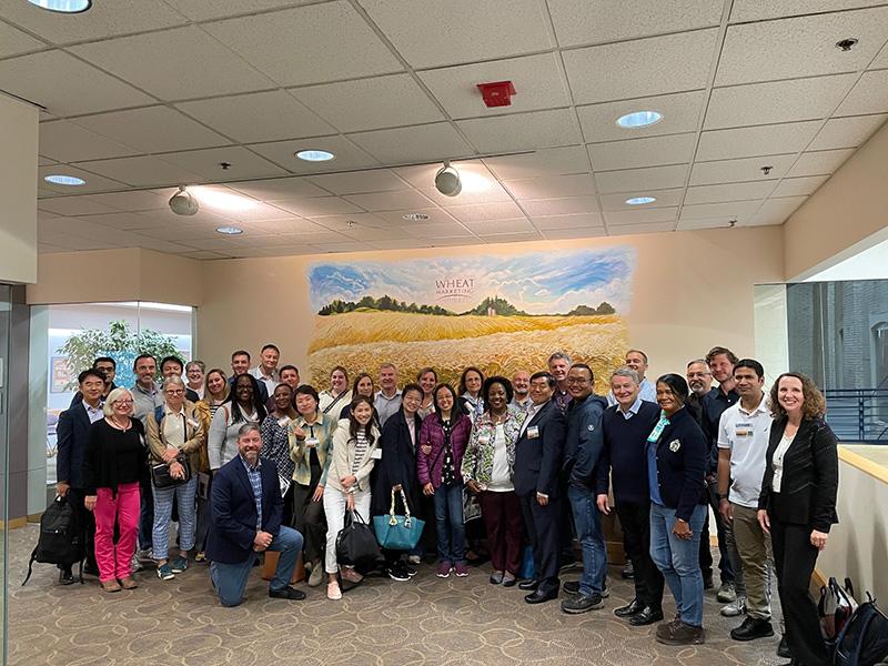 The attachés with representatives from the Oregon Department of Agriculture following a visit to Wheat Marketing Center in Portland, Oregon.