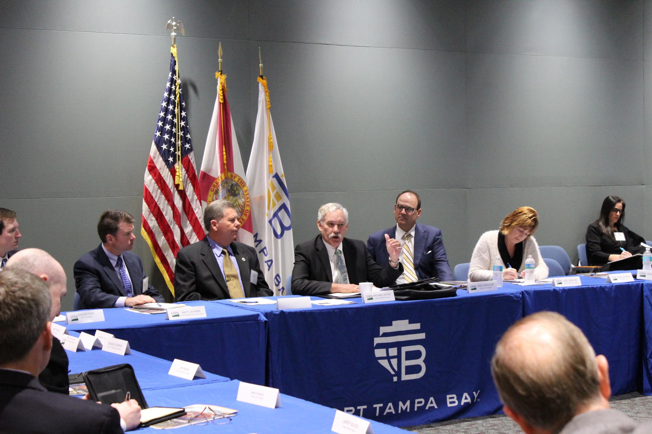 Under Secretary Michael Scuse meets with Florida agriculture leaders at the Port of Tampa on Feb. 9.