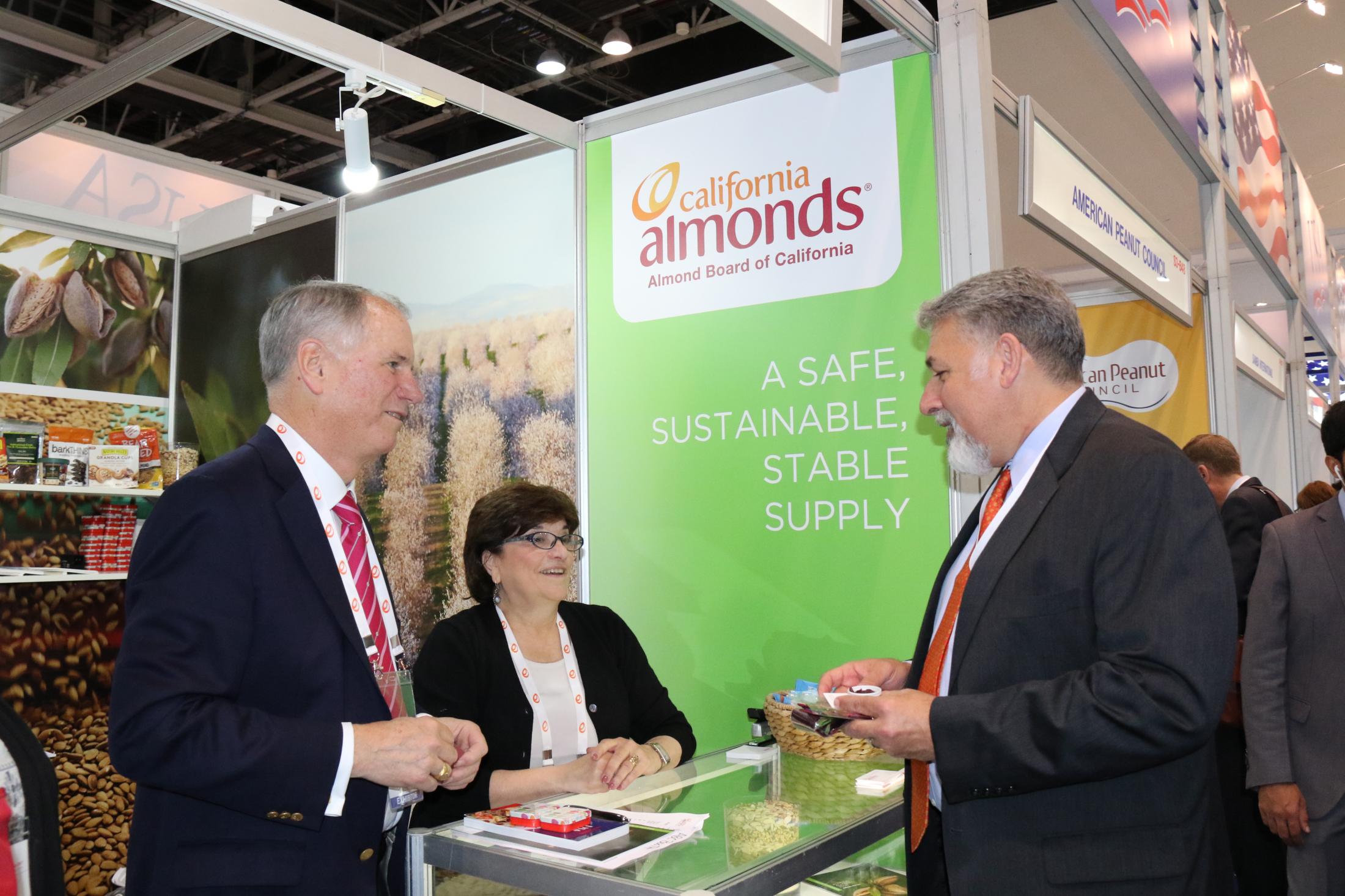 Tree nuts, like those from the Almond Board of California, were one of most sought-after U.S. products showcased at the Gulfood 2017 USA Pavilion.