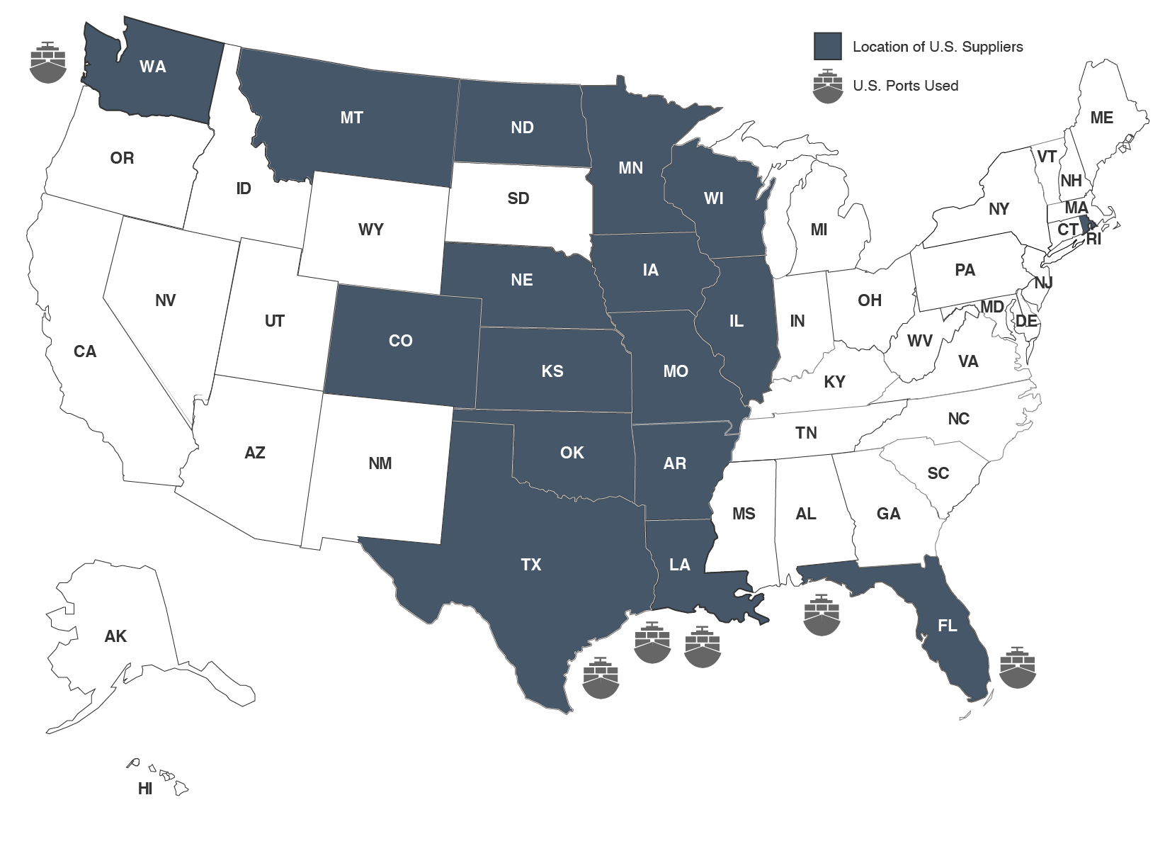 Agricultural Commodities Purchased and Transported by State for Active McGovern-Dole Projects