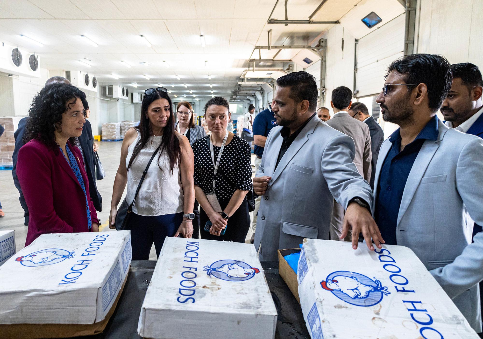 Deputy Secretary Torres Small visits the Newaco Grupo SA cold storage facility.